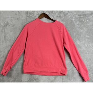 Fabletics Pink Coral Sweatshirt Pullover Crossover‎ Open Back Thumbhole Sz Large